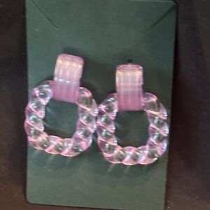 NEW PLUNDER Light purple buckle-shaped earrings